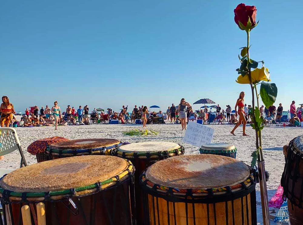 Drum Circle every Sunday on Siesta Key